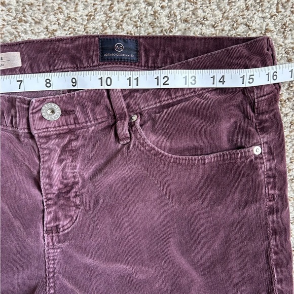 Ag Adriano Goldschmied Purple Corduroy Low Rise Slim Straight The Stevie Casual - Picture 6 of 7